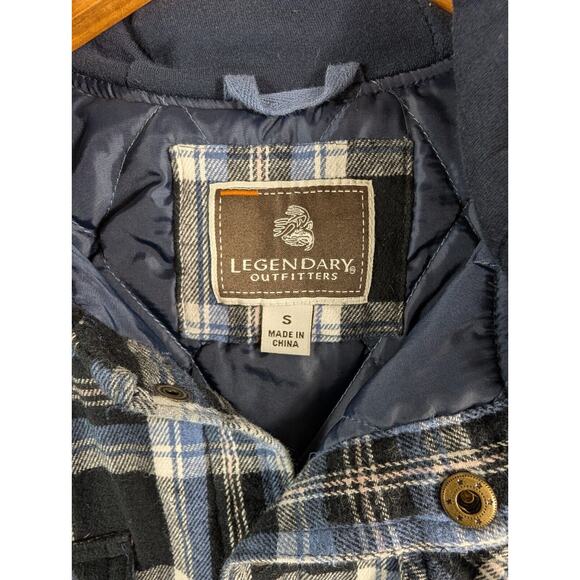 Legendary Outfitters Men’s Flannel Jacket Plaid Hooded Button Front Cotton Small - Picture 3 of 13